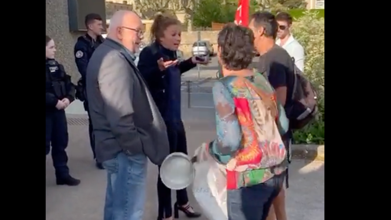 “Blandine Brocard Confronts Protesters at Aperitif-Debate in Neuville-Sur-Saône”